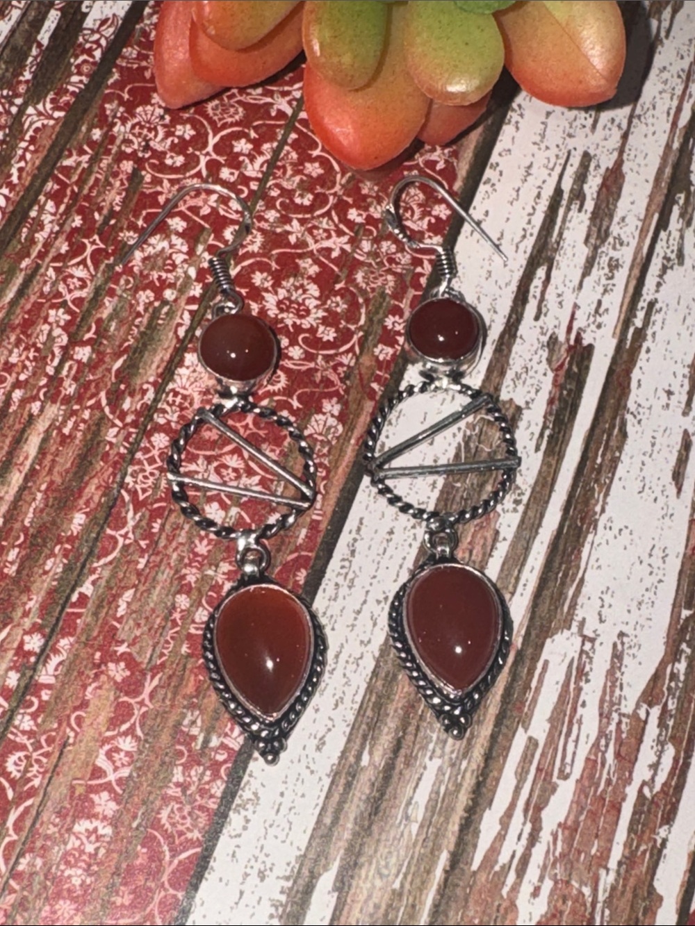 Silver Carnelian Earrings